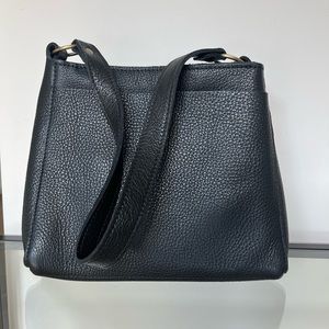 Black leather shoulder bag